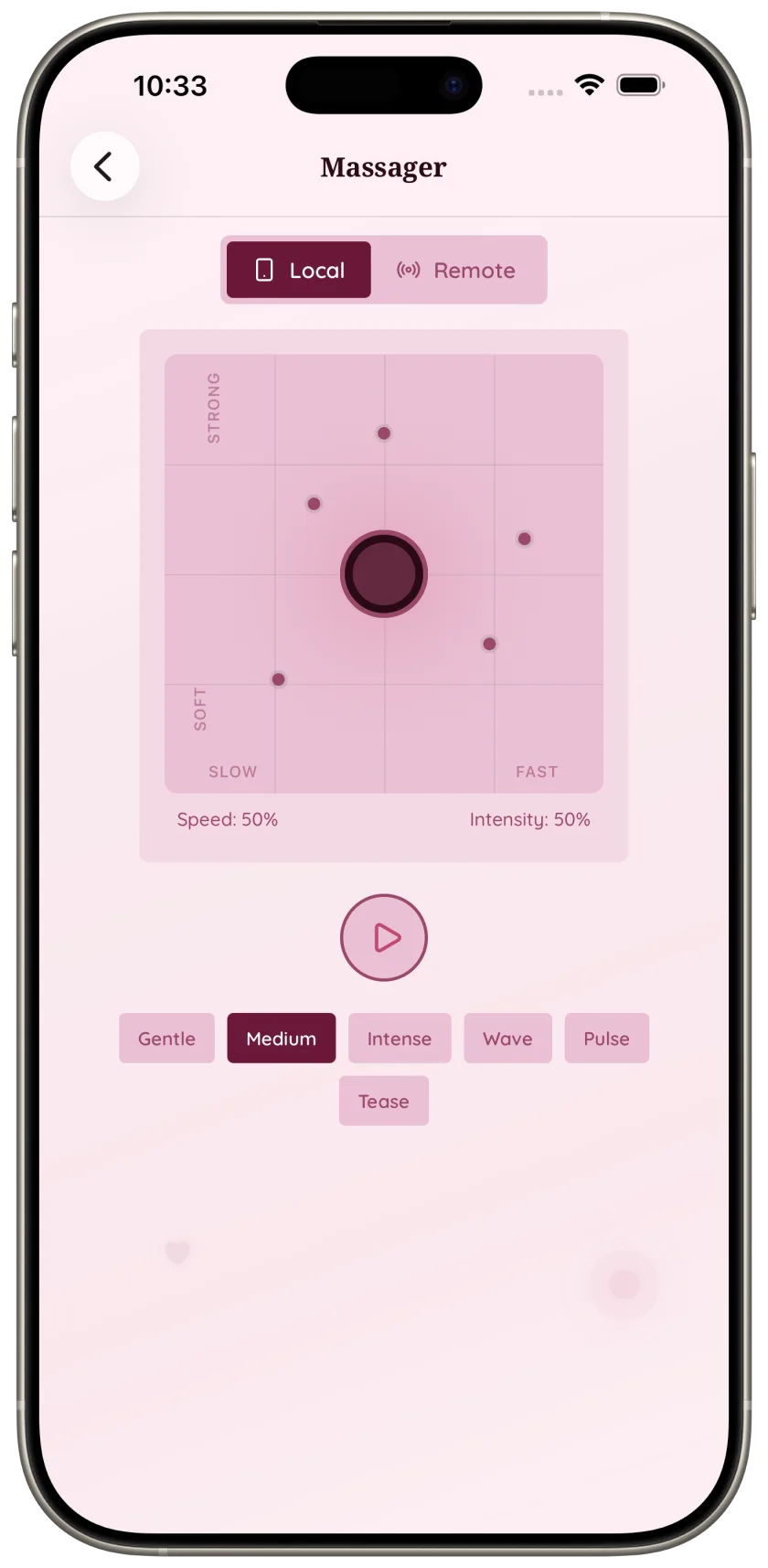 Massager control